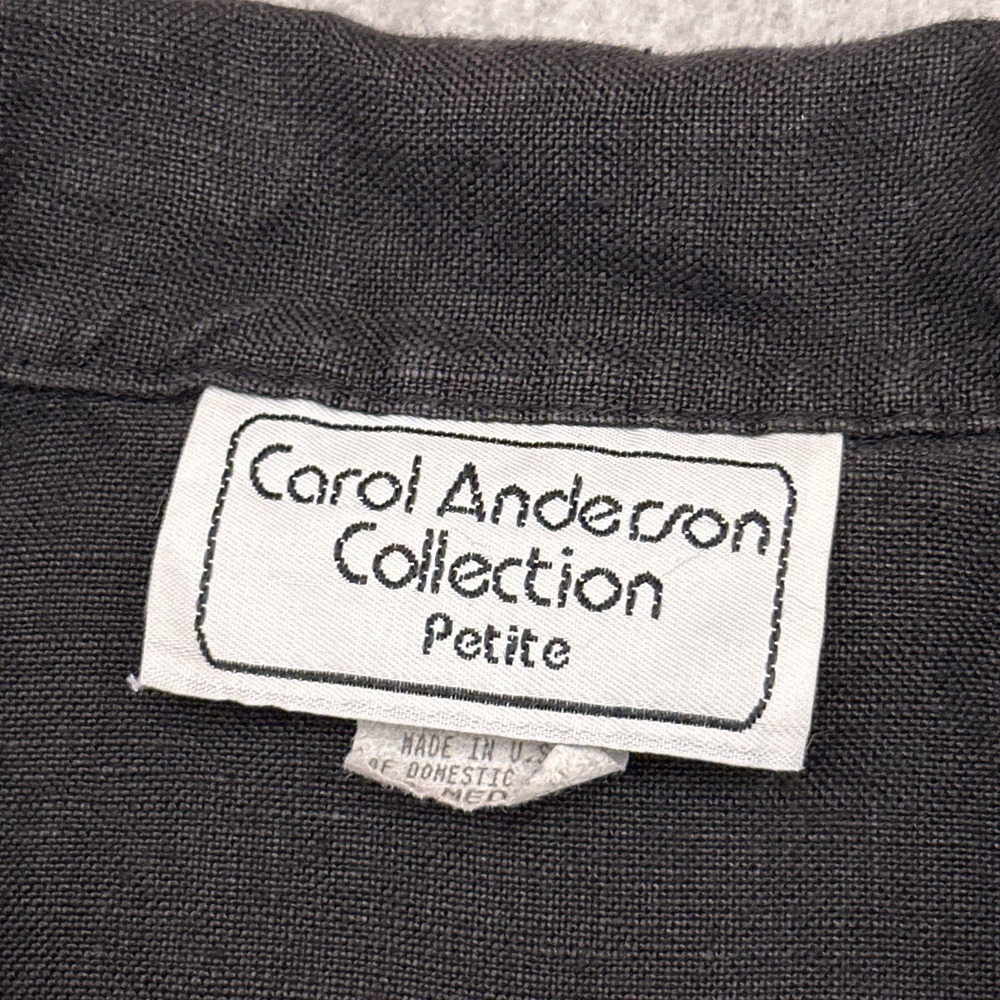 Vintage Carol Anderson Collection Linen‎ Vest PM Petite Medium Button Cottage - Picture 2 of 7